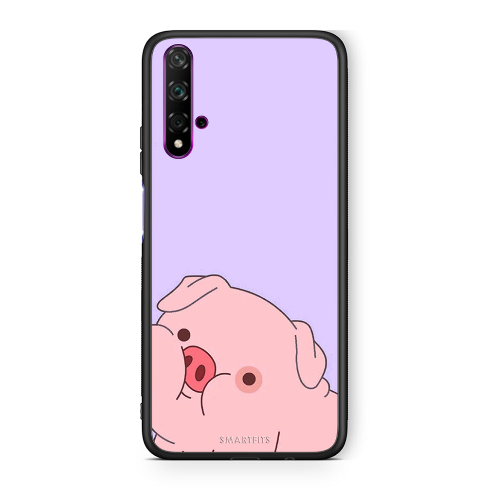 Huawei Nova 5T Pig Love 2 Θήκη Αγίου Βαλεντίνου από τη Smartfits με σχέδιο στο πίσω μέρος και μαύρο περίβλημα | Smartphone case with colorful back and black bezels by Smartfits