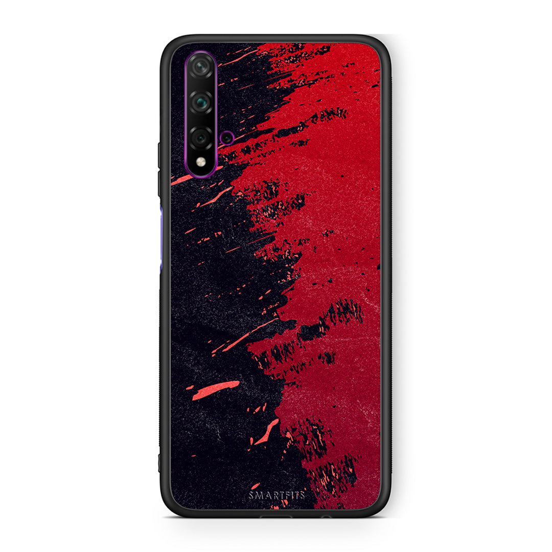 Huawei Nova 5T Red Paint Θήκη Αγίου Βαλεντίνου από τη Smartfits με σχέδιο στο πίσω μέρος και μαύρο περίβλημα | Smartphone case with colorful back and black bezels by Smartfits