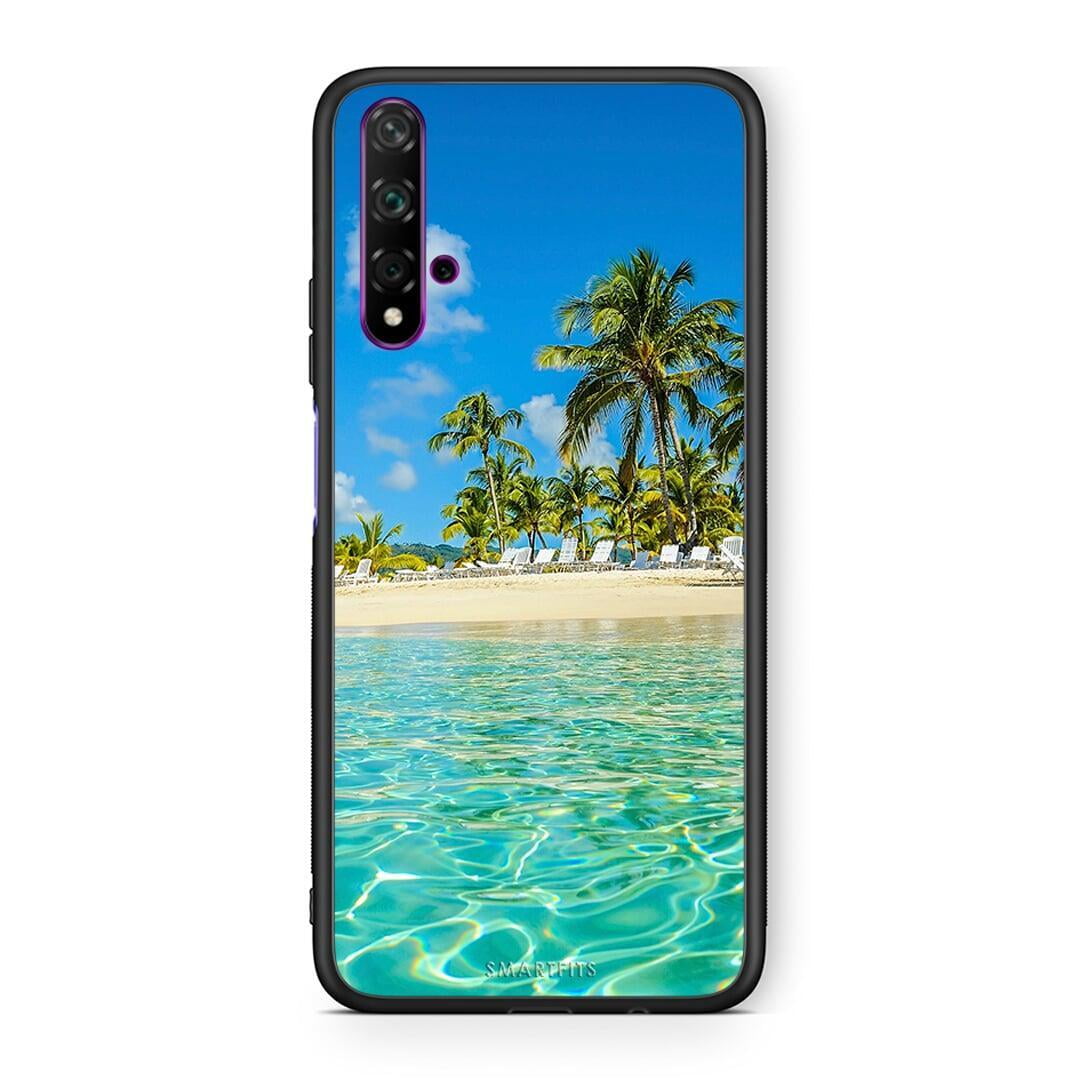 Huawei Nova 5T Tropical Vibes Θήκη από τη Smartfits με σχέδιο στο πίσω μέρος και μαύρο περίβλημα | Smartphone case with colorful back and black bezels by Smartfits
