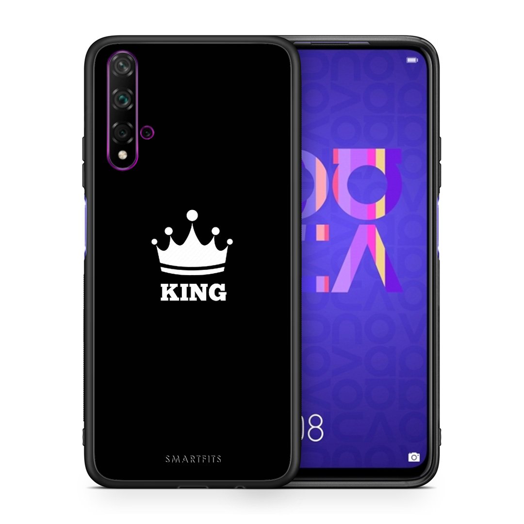 Θήκη Huawei Nova 5T/Honor 20 King Valentine από τη Smartfits με σχέδιο στο πίσω μέρος και μαύρο περίβλημα | Huawei Nova 5T/Honor 20 King Valentine case with colorful back and black bezels