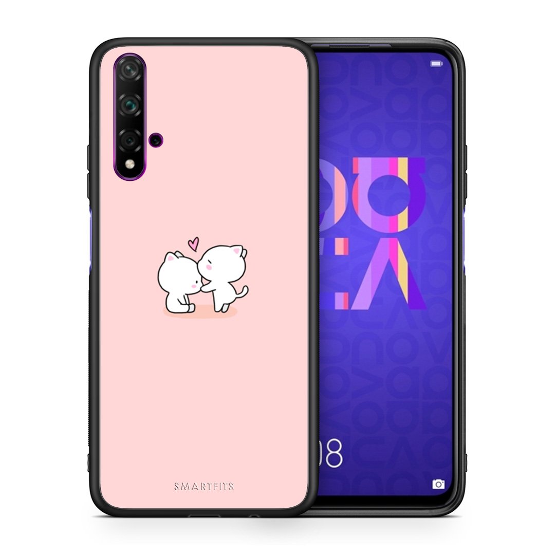 Θήκη Huawei Nova 5T/Honor 20 Love Valentine από τη Smartfits με σχέδιο στο πίσω μέρος και μαύρο περίβλημα | Huawei Nova 5T/Honor 20 Love Valentine case with colorful back and black bezels