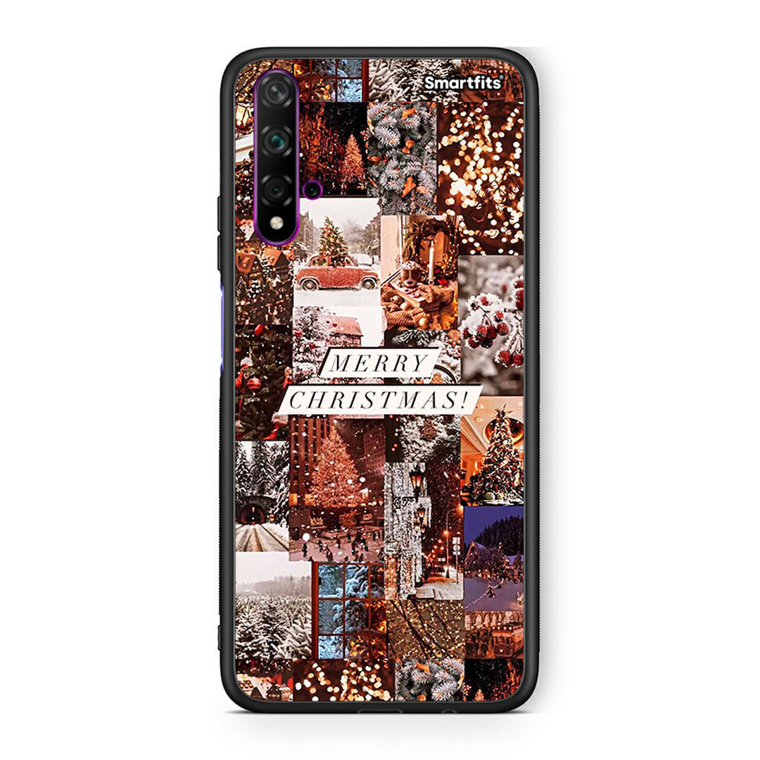 Huawei Nova 5T Xmas Collage θήκη από τη Smartfits με σχέδιο στο πίσω μέρος και μαύρο περίβλημα | Smartphone case with colorful back and black bezels by Smartfits