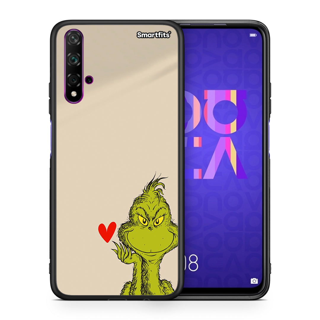 Θήκη Huawei Nova 5T/Honor 20 Xmas Grinch από τη Smartfits με σχέδιο στο πίσω μέρος και μαύρο περίβλημα | Huawei Nova 5T/Honor 20 Xmas Grinch case with colorful back and black bezels