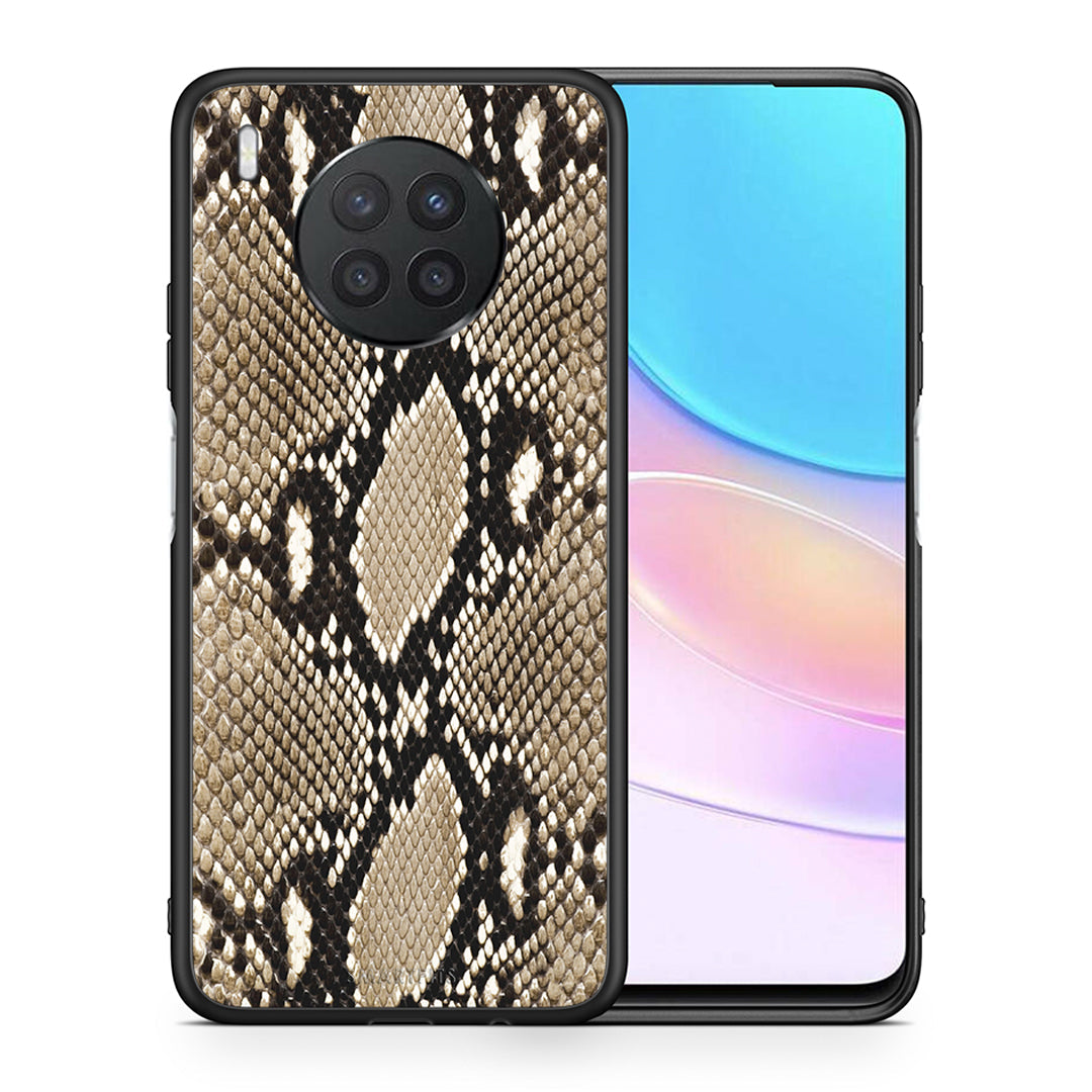Θήκη Huawei Nova 8i / Honor 50 Lite Fashion Snake Animal από τη Smartfits με σχέδιο στο πίσω μέρος και μαύρο περίβλημα | Huawei Nova 8i / Honor 50 Lite Fashion Snake Animal case with colorful back and black bezels