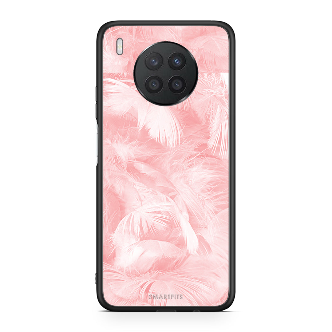 33 - Huawei Nova 8i / Honor 50 Lite Pink Feather Boho case, cover, bumper
