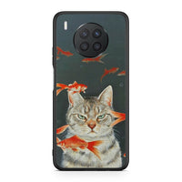 Thumbnail for Huawei Nova 8i / Honor 50 Lite Cat Goldfish θήκη από τη Smartfits με σχέδιο στο πίσω μέρος και μαύρο περίβλημα | Smartphone case with colorful back and black bezels by Smartfits