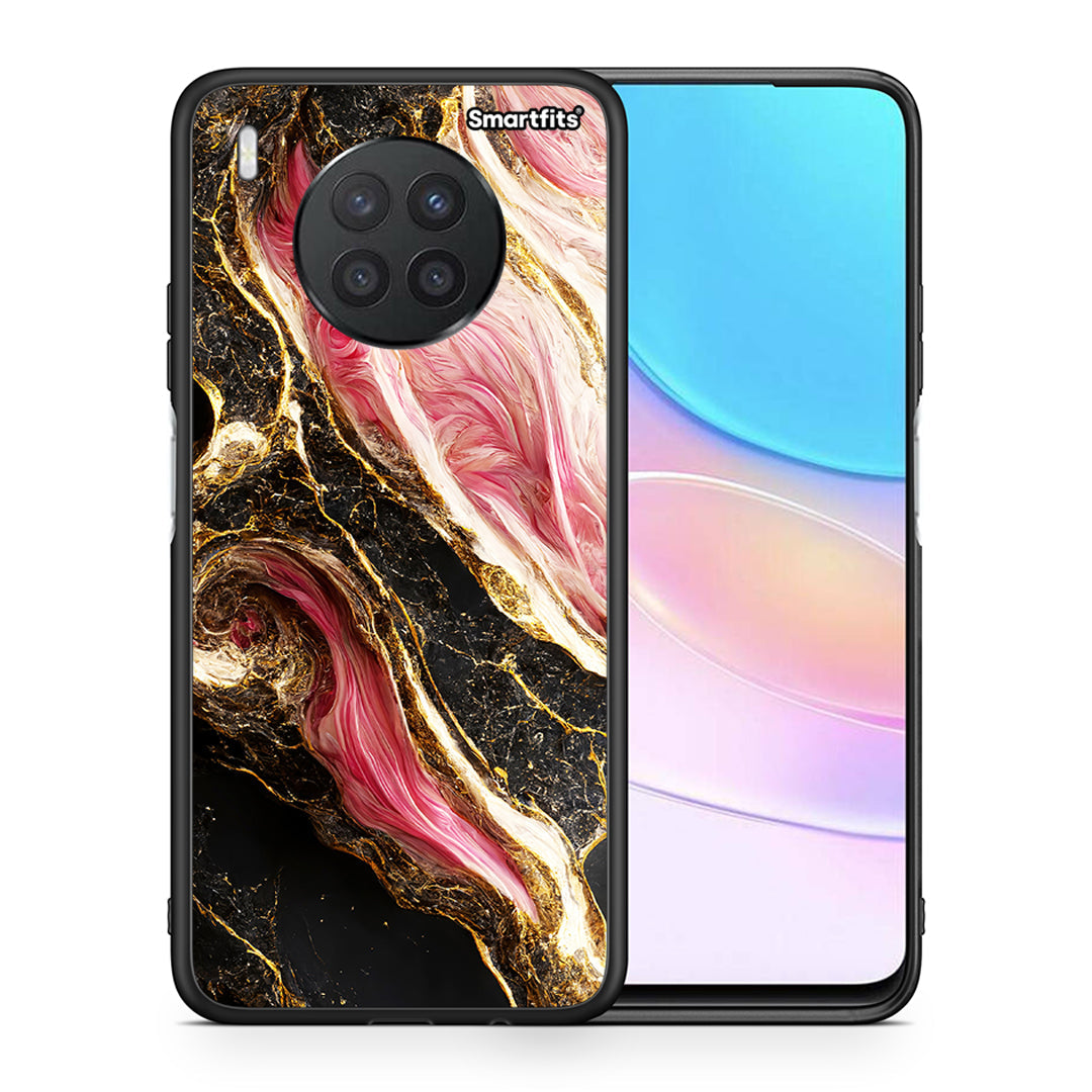 Θήκη Huawei Nova 8i / Honor 50 Lite Glamorous Pink Marble από τη Smartfits με σχέδιο στο πίσω μέρος και μαύρο περίβλημα | Huawei Nova 8i / Honor 50 Lite Glamorous Pink Marble case with colorful back and black bezels