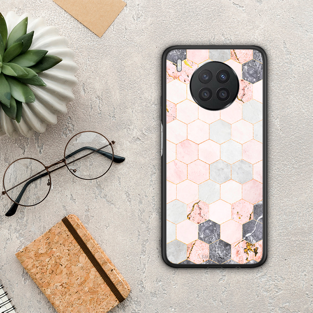 Marble Hexagon Pink - Huawei Nova 8i / Honor 50 Lite case