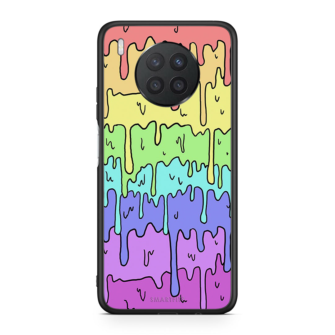 Huawei Nova 8i / Honor 50 Lite Melting Rainbow θήκη από τη Smartfits με σχέδιο στο πίσω μέρος και μαύρο περίβλημα | Smartphone case with colorful back and black bezels by Smartfits