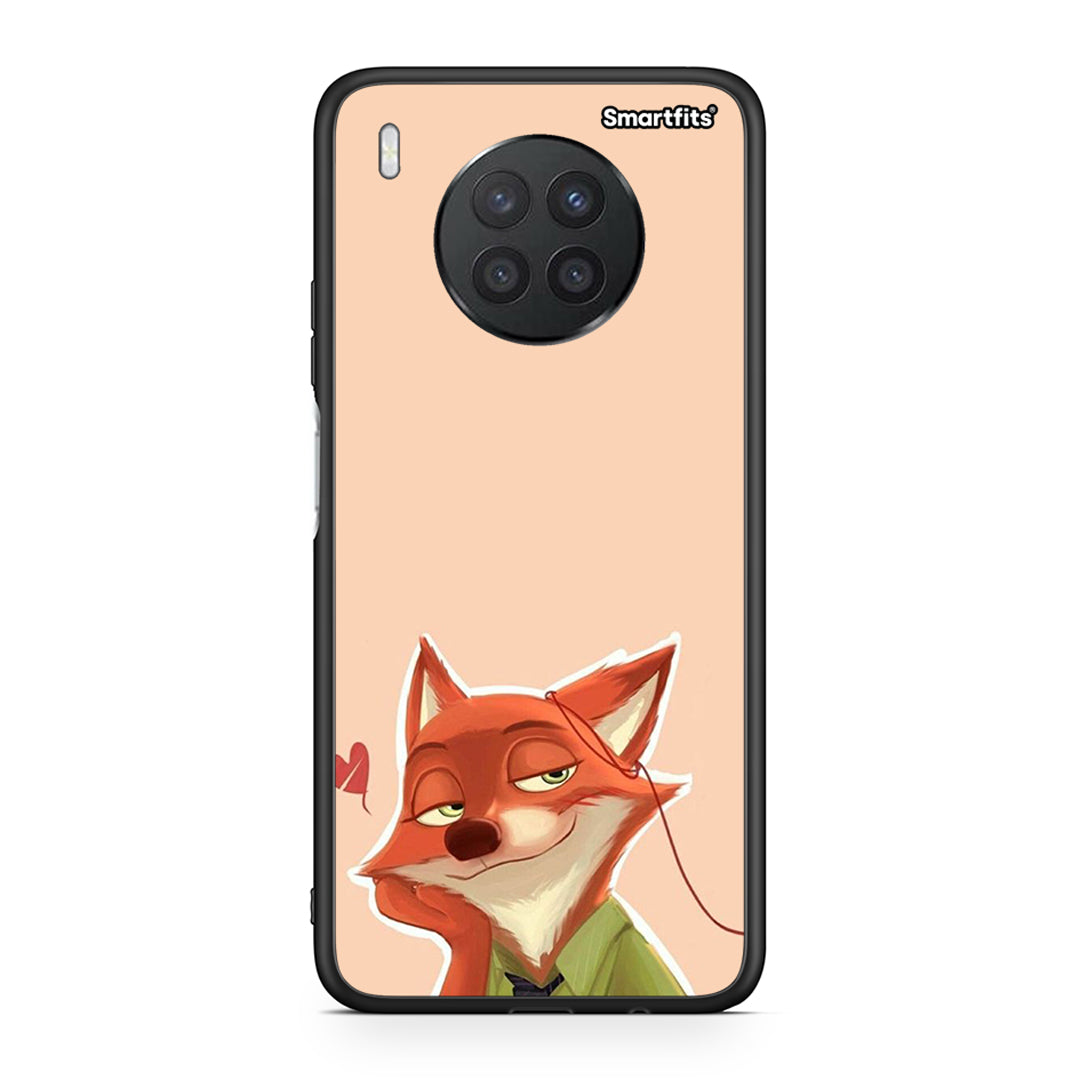 Huawei Nova 8i / Honor 50 Lite Nick Wilde And Judy Hopps Love 1 θήκη από τη Smartfits με σχέδιο στο πίσω μέρος και μαύρο περίβλημα | Smartphone case with colorful back and black bezels by Smartfits