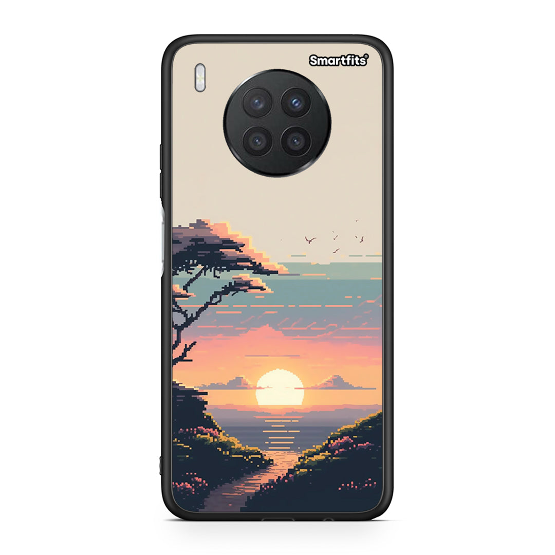Huawei Nova 8i / Honor 50 Lite Pixel Sunset θήκη από τη Smartfits με σχέδιο στο πίσω μέρος και μαύρο περίβλημα | Smartphone case with colorful back and black bezels by Smartfits