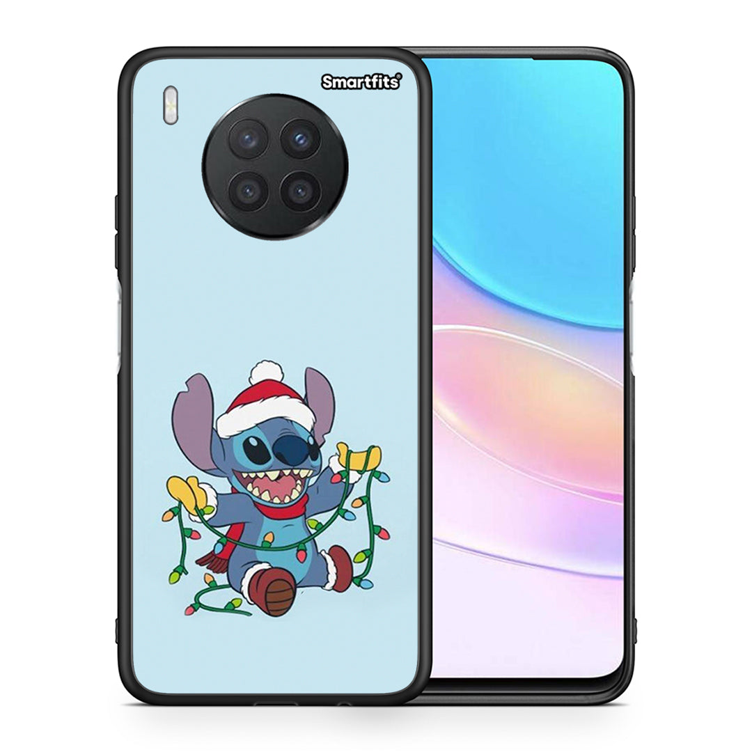 Θήκη Huawei Nova 8i / Honor 50 Lite Santa Stich από τη Smartfits με σχέδιο στο πίσω μέρος και μαύρο περίβλημα | Huawei Nova 8i / Honor 50 Lite Santa Stich case with colorful back and black bezels