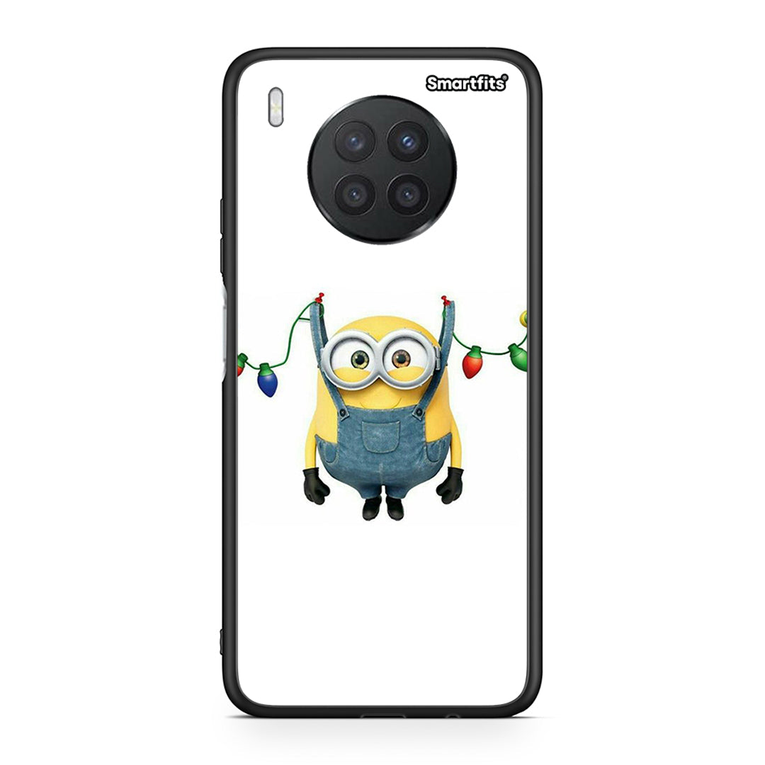 Huawei Nova 8i / Honor 50 Lite Xmas Minion Lights θήκη από τη Smartfits με σχέδιο στο πίσω μέρος και μαύρο περίβλημα | Smartphone case with colorful back and black bezels by Smartfits