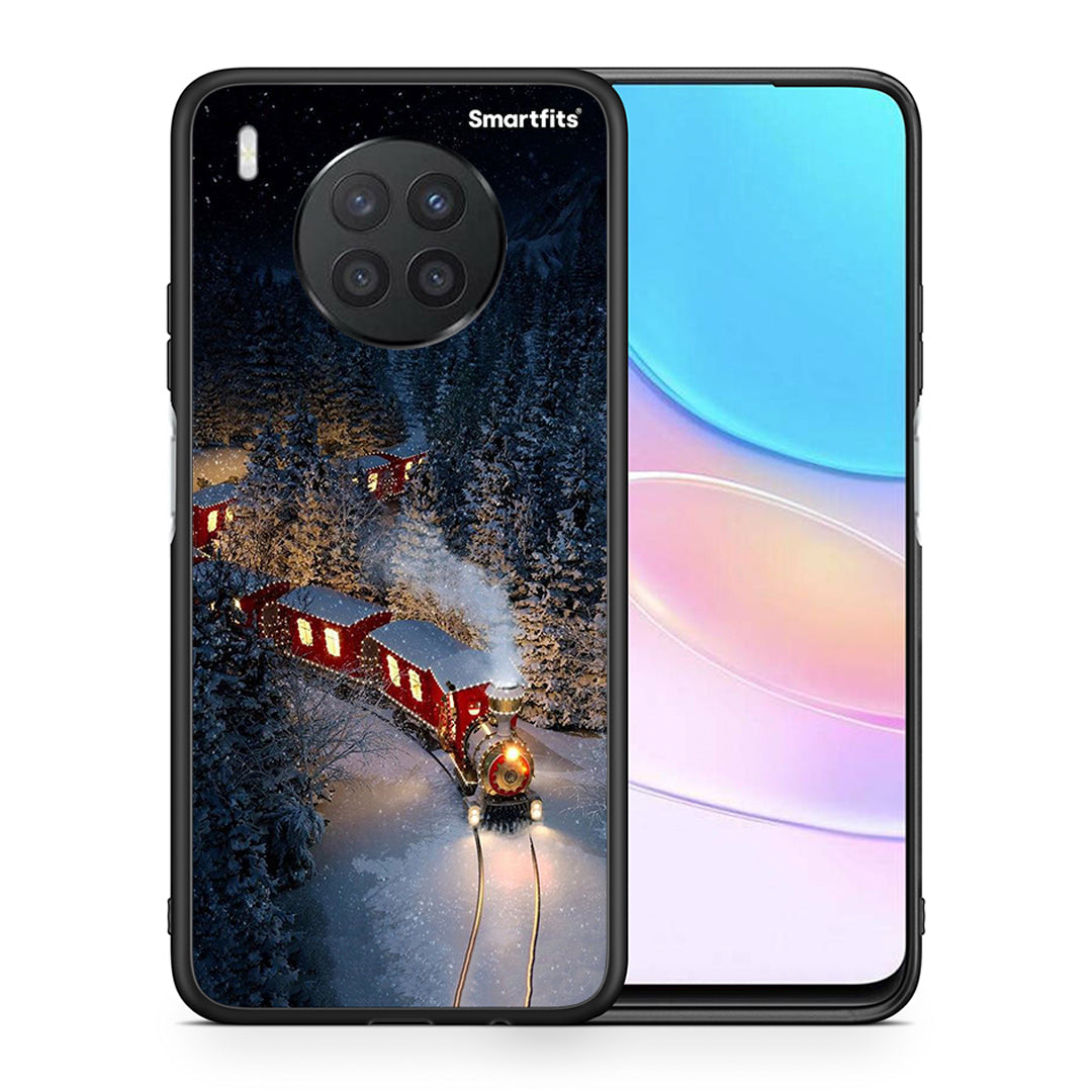 Θήκη Huawei Nova 8i / Honor 50 Lite Xmas Train από τη Smartfits με σχέδιο στο πίσω μέρος και μαύρο περίβλημα | Huawei Nova 8i / Honor 50 Lite Xmas Train case with colorful back and black bezels