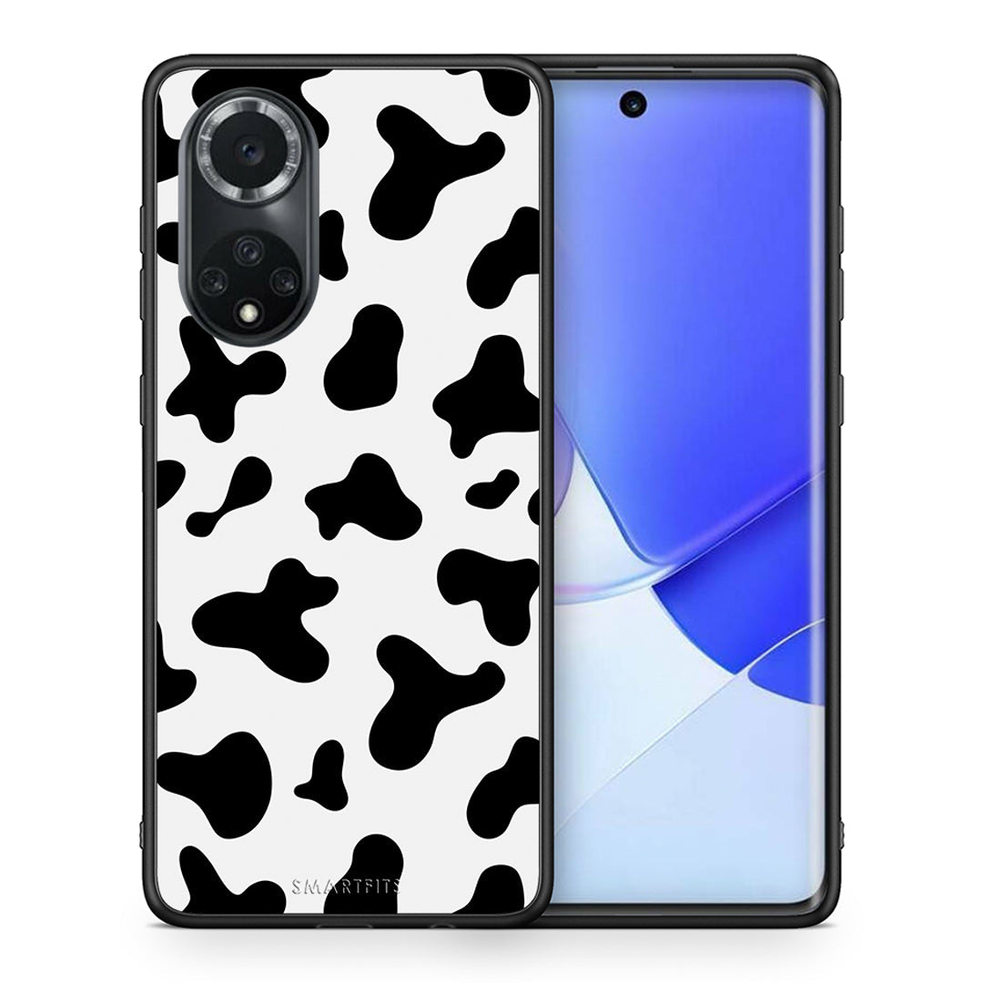 Θήκη Huawei Nova 9/Honor 50 Cow Print από τη Smartfits με σχέδιο στο πίσω μέρος και μαύρο περίβλημα | Huawei Nova 9/Honor 50 Cow Print case with colorful back and black bezels