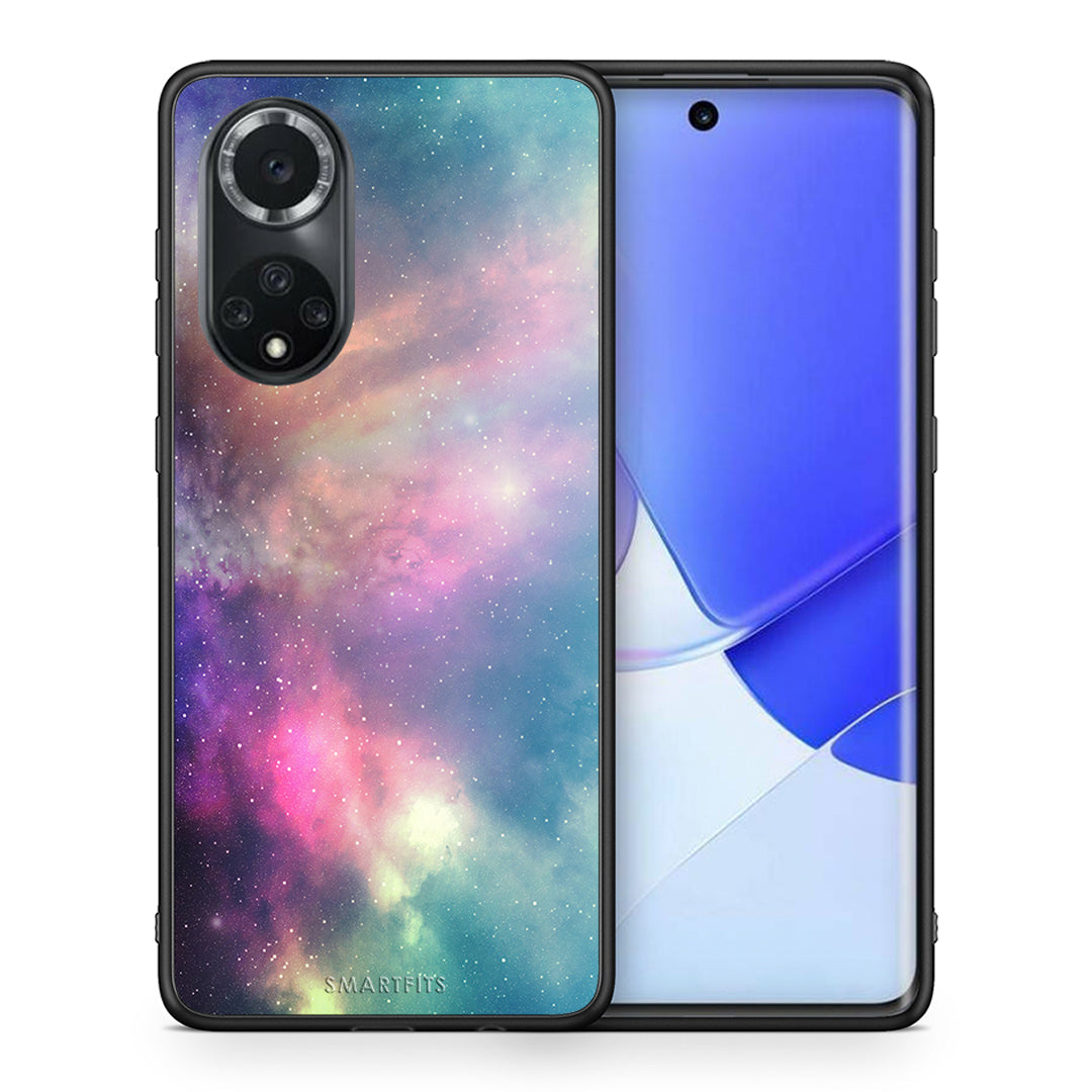 Θήκη Huawei Nova 9/Honor 50 Rainbow Galaxy από τη Smartfits με σχέδιο στο πίσω μέρος και μαύρο περίβλημα | Huawei Nova 9/Honor 50 Rainbow Galaxy case with colorful back and black bezels