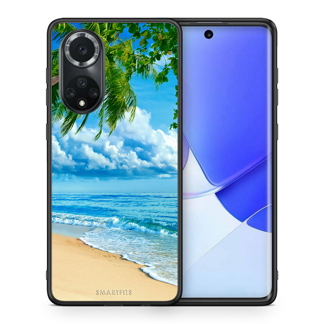 Θήκη Huawei Nova 9/Honor 50 Beautiful Beach από τη Smartfits με σχέδιο στο πίσω μέρος και μαύρο περίβλημα | Huawei Nova 9/Honor 50 Beautiful Beach case with colorful back and black bezels