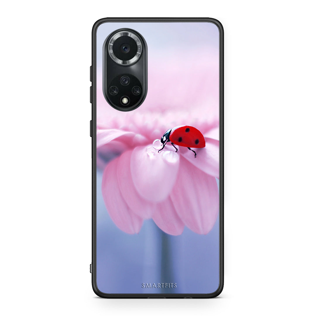 Huawei Nova 9/Honor 50 Ladybug Flower θήκη από τη Smartfits με σχέδιο στο πίσω μέρος και μαύρο περίβλημα | Smartphone case with colorful back and black bezels by Smartfits