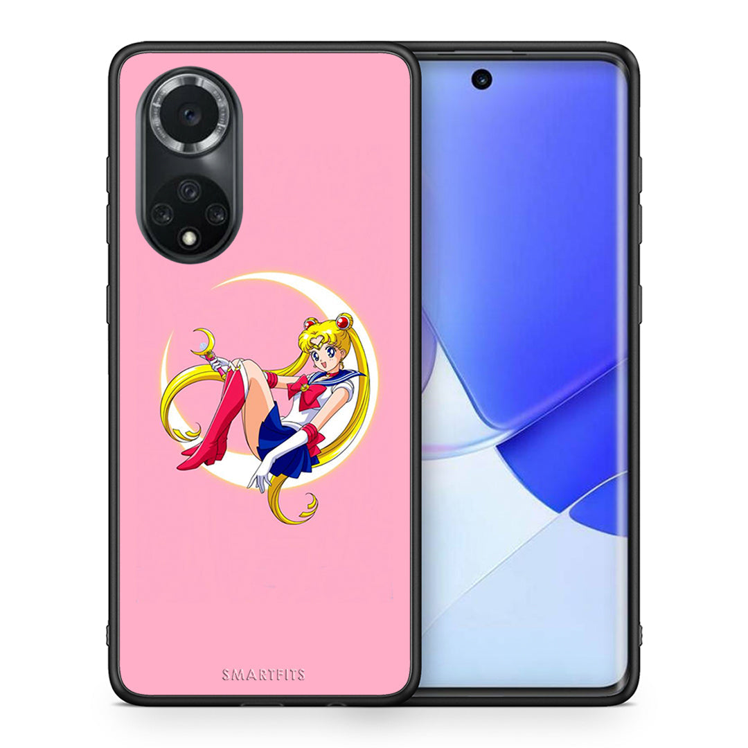 Θήκη Huawei Nova 9/Honor 50 Moon Girl από τη Smartfits με σχέδιο στο πίσω μέρος και μαύρο περίβλημα | Huawei Nova 9/Honor 50 Moon Girl case with colorful back and black bezels