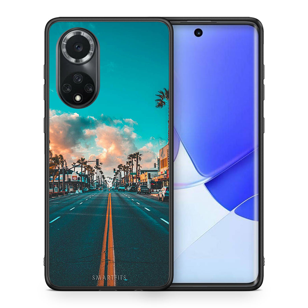 Θήκη Huawei Nova 9/Honor 50 City Landscape από τη Smartfits με σχέδιο στο πίσω μέρος και μαύρο περίβλημα | Huawei Nova 9/Honor 50 City Landscape case with colorful back and black bezels