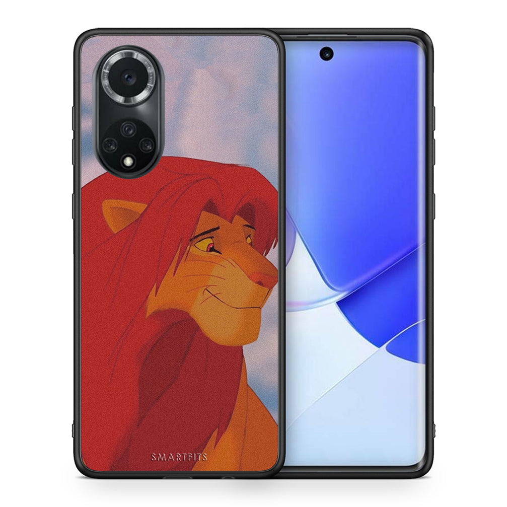 Θήκη Αγίου Βαλεντίνου Huawei Nova 9 / Honor 50 Lion Love 1 από τη Smartfits με σχέδιο στο πίσω μέρος και μαύρο περίβλημα | Huawei Nova 9 / Honor 50 Lion Love 1 case with colorful back and black bezels