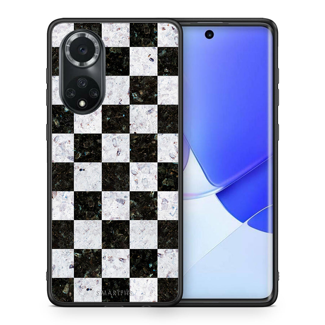 Θήκη Huawei Nova 9/Honor 50 Square Geometric Marble από τη Smartfits με σχέδιο στο πίσω μέρος και μαύρο περίβλημα | Huawei Nova 9/Honor 50 Square Geometric Marble case with colorful back and black bezels