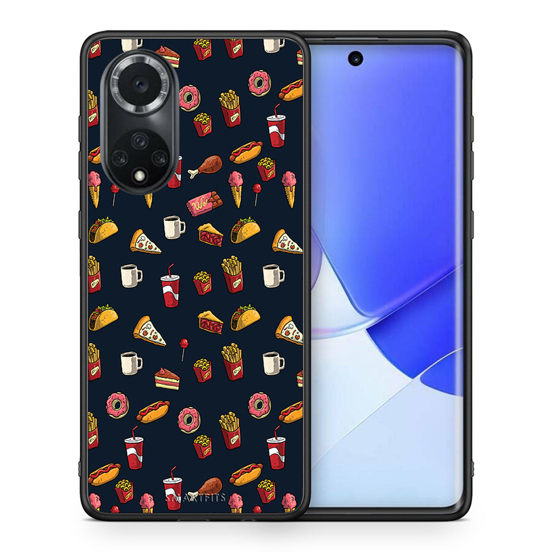 Θήκη Huawei Nova 9/Honor 50 Hungry Random από τη Smartfits με σχέδιο στο πίσω μέρος και μαύρο περίβλημα | Huawei Nova 9/Honor 50 Hungry Random case with colorful back and black bezels