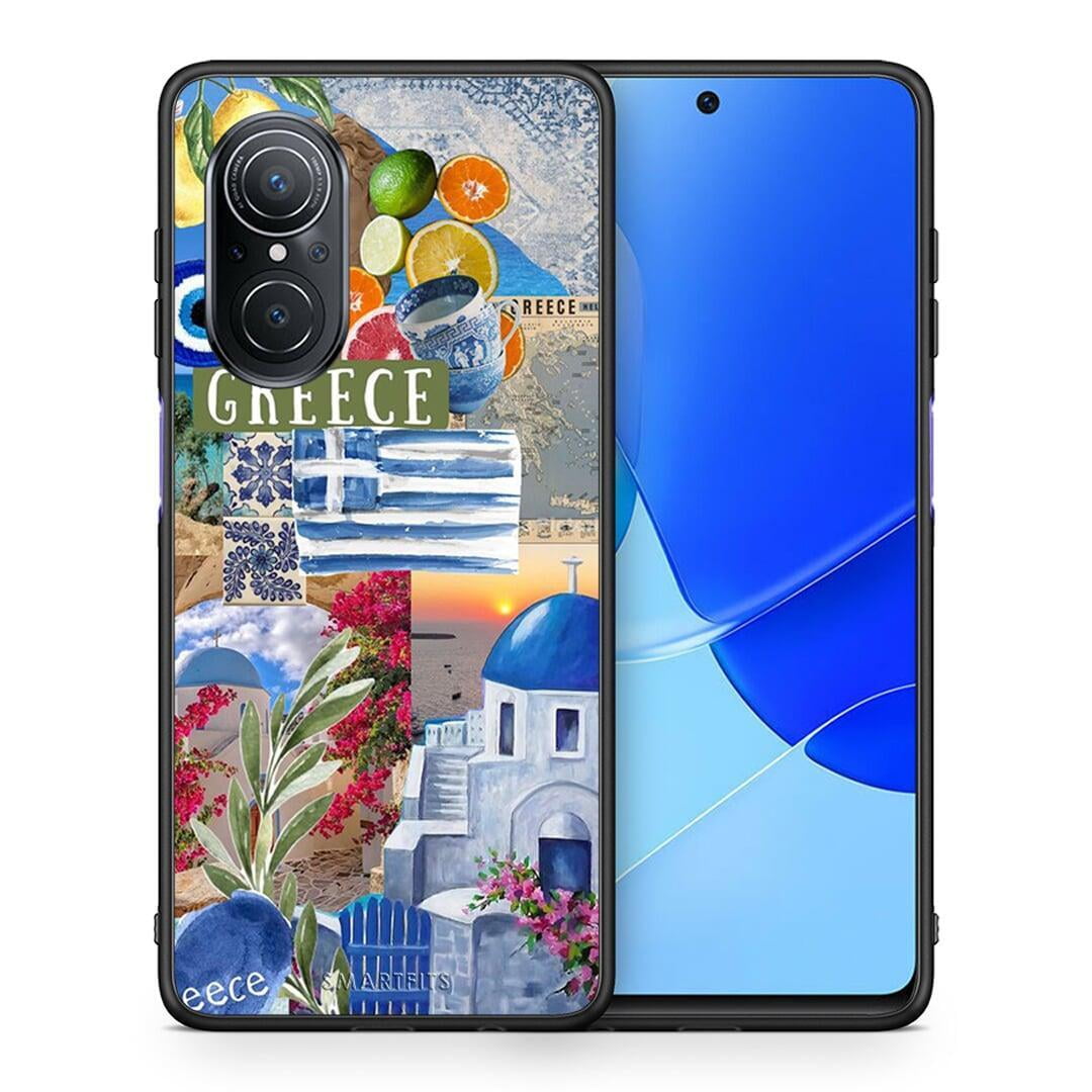 Θήκη Huawei Nova 9 SE All Greek από τη Smartfits με σχέδιο στο πίσω μέρος και μαύρο περίβλημα | Huawei Nova 9 SE All Greek case with colorful back and black bezels