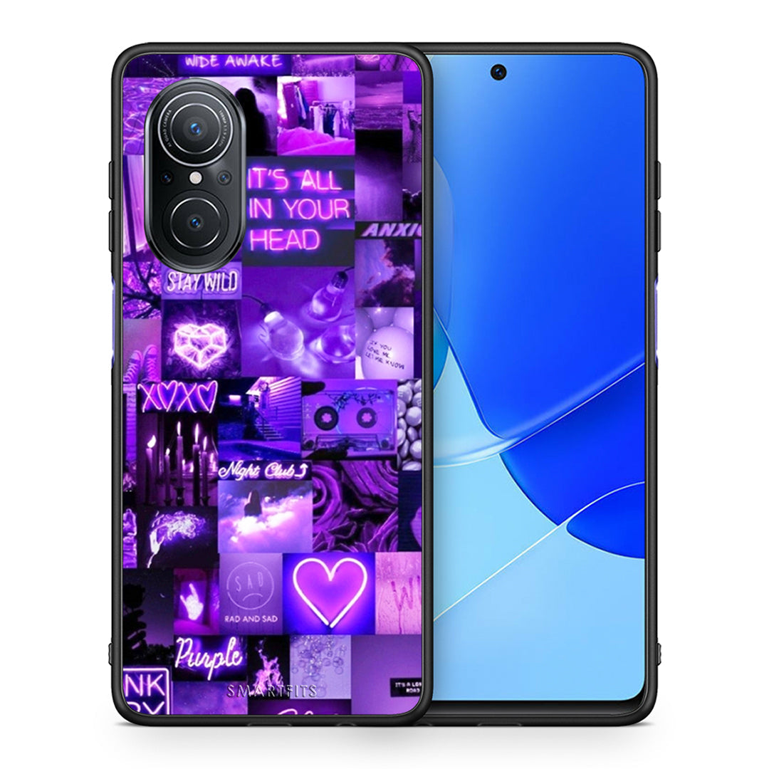 Θήκη Αγίου Βαλεντίνου Huawei Nova 9 SE Collage Stay Wild από τη Smartfits με σχέδιο στο πίσω μέρος και μαύρο περίβλημα | Huawei Nova 9 SE Collage Stay Wild case with colorful back and black bezels