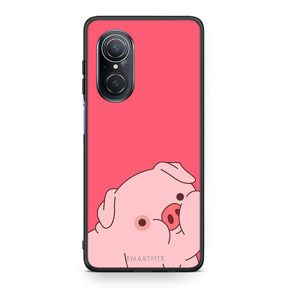 Huawei Nova 9 SE Pig Love 1 Θήκη Αγίου Βαλεντίνου από τη Smartfits με σχέδιο στο πίσω μέρος και μαύρο περίβλημα | Smartphone case with colorful back and black bezels by Smartfits