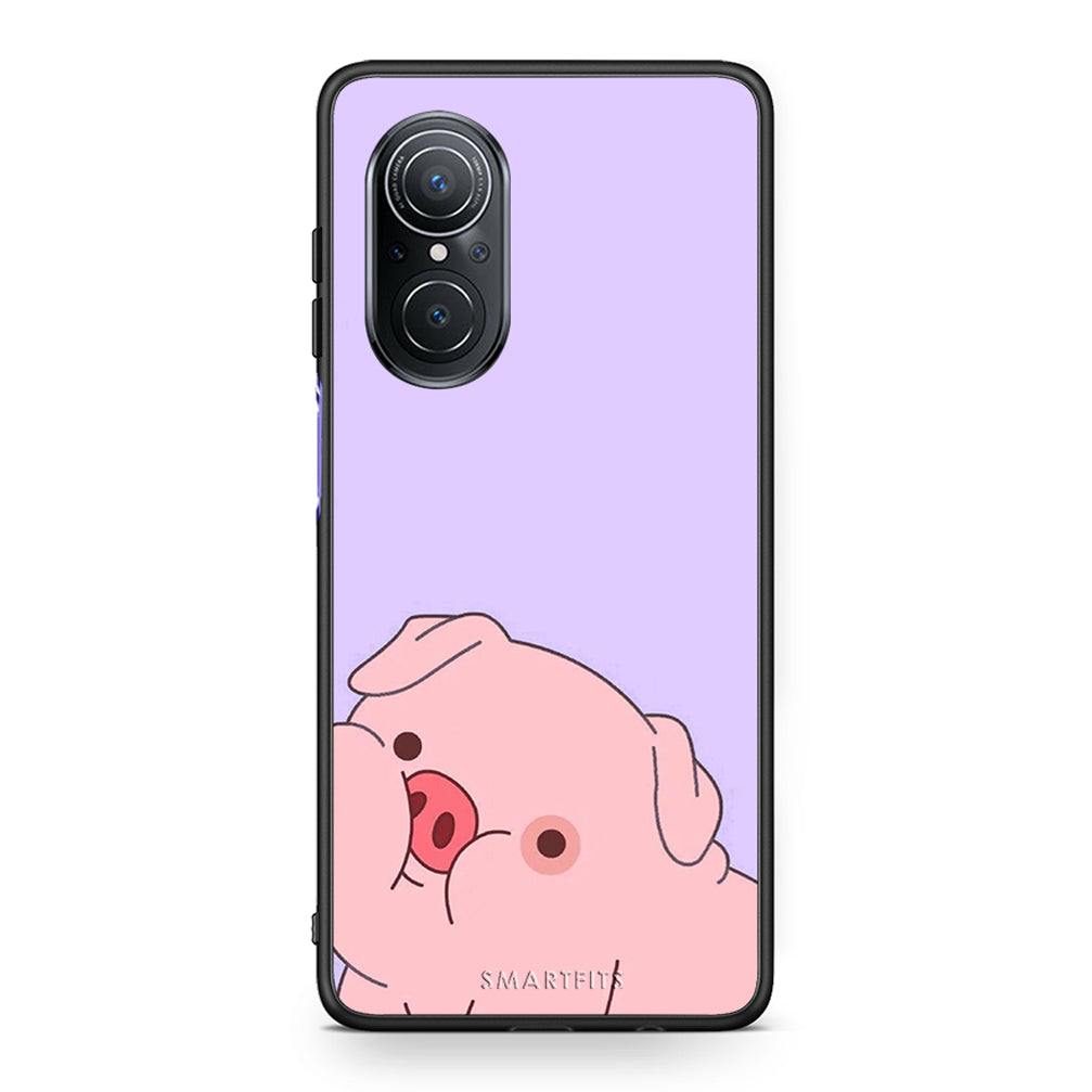 Huawei Nova 9 SE Pig Love 2 Θήκη Αγίου Βαλεντίνου από τη Smartfits με σχέδιο στο πίσω μέρος και μαύρο περίβλημα | Smartphone case with colorful back and black bezels by Smartfits