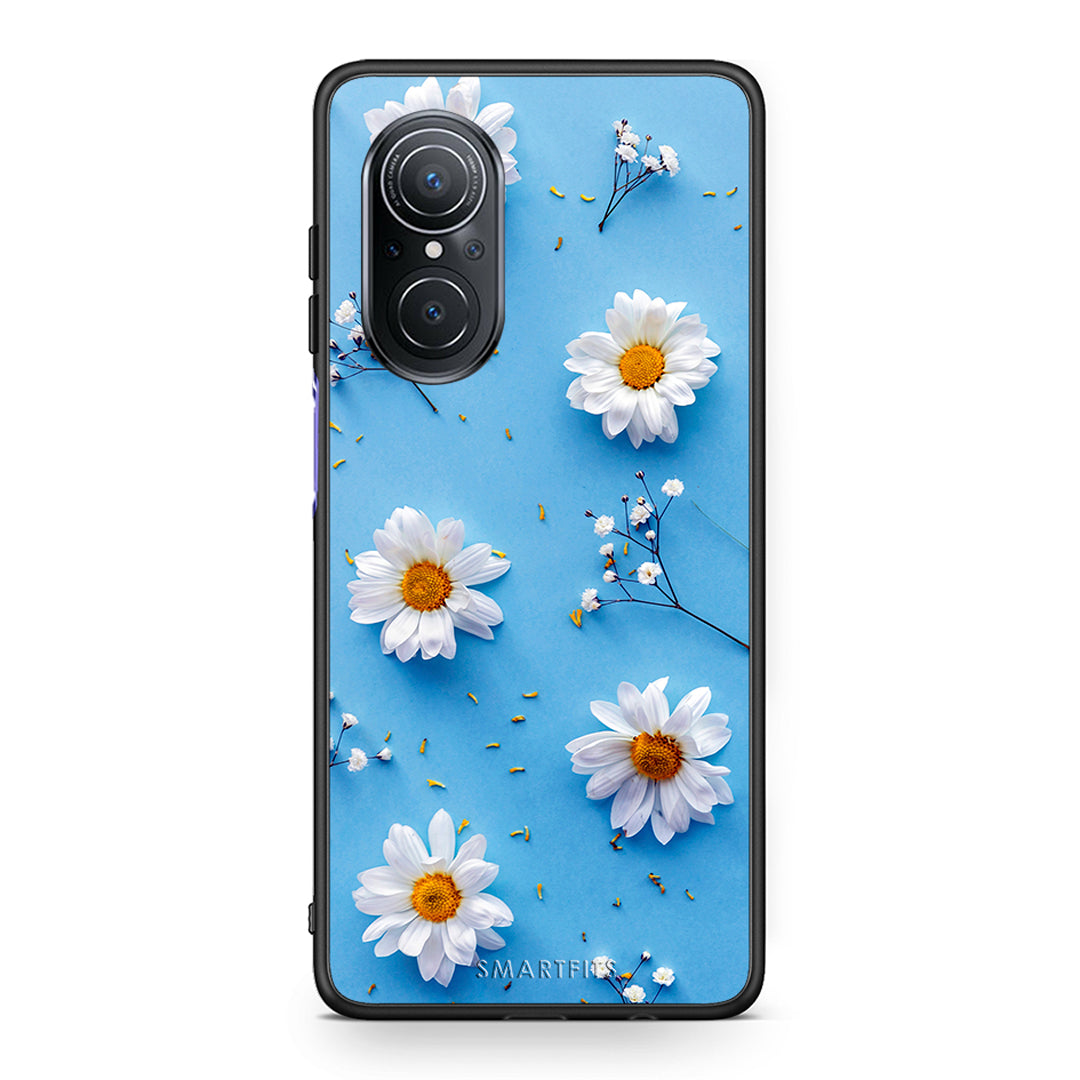 Huawei Nova 9 SE Real Daisies θήκη από τη Smartfits με σχέδιο στο πίσω μέρος και μαύρο περίβλημα | Smartphone case with colorful back and black bezels by Smartfits