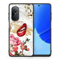 Thumbnail for Θήκη Huawei Nova 9 SE Red Lips από τη Smartfits με σχέδιο στο πίσω μέρος και μαύρο περίβλημα | Huawei Nova 9 SE Red Lips case with colorful back and black bezels