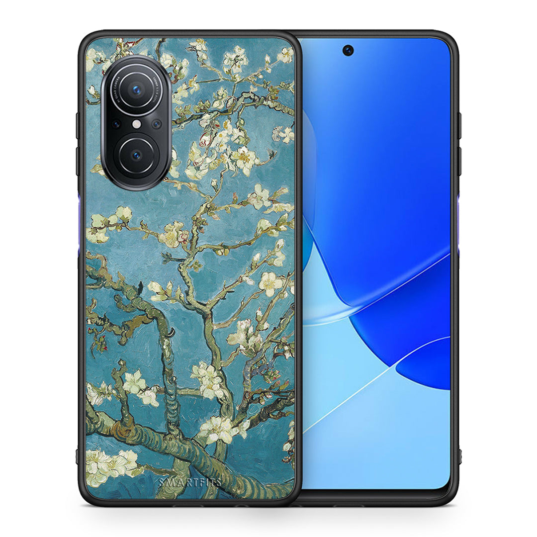 Θήκη Huawei Nova 9 SE White Blossoms από τη Smartfits με σχέδιο στο πίσω μέρος και μαύρο περίβλημα | Huawei Nova 9 SE White Blossoms case with colorful back and black bezels