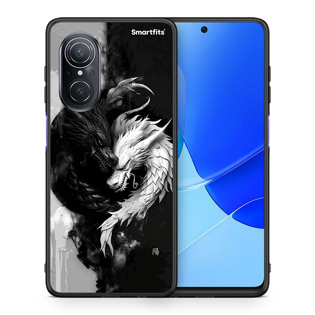 Θήκη Huawei Nova 9 SE Yin Yang από τη Smartfits με σχέδιο στο πίσω μέρος και μαύρο περίβλημα | Huawei Nova 9 SE Yin Yang case with colorful back and black bezels