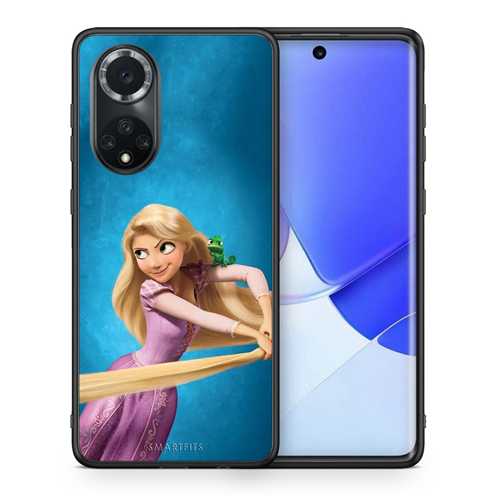 Θήκη Αγίου Βαλεντίνου Huawei Nova 9 / Honor 50 Tangled 2 από τη Smartfits με σχέδιο στο πίσω μέρος και μαύρο περίβλημα | Huawei Nova 9 / Honor 50 Tangled 2 case with colorful back and black bezels