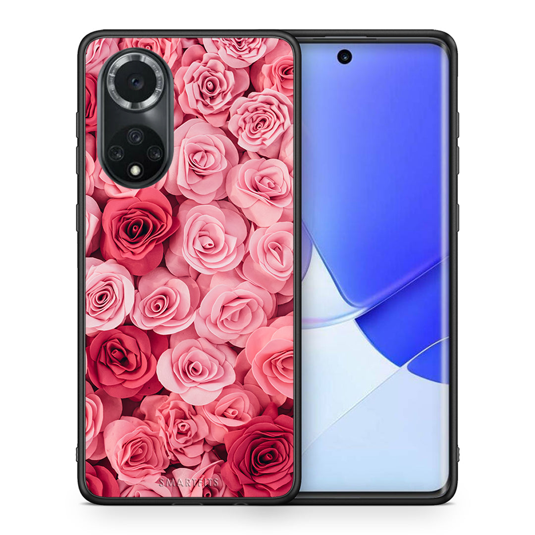 Θήκη Huawei Nova 9/Honor 50 RoseGarden Valentine από τη Smartfits με σχέδιο στο πίσω μέρος και μαύρο περίβλημα | Huawei Nova 9/Honor 50 RoseGarden Valentine case with colorful back and black bezels
