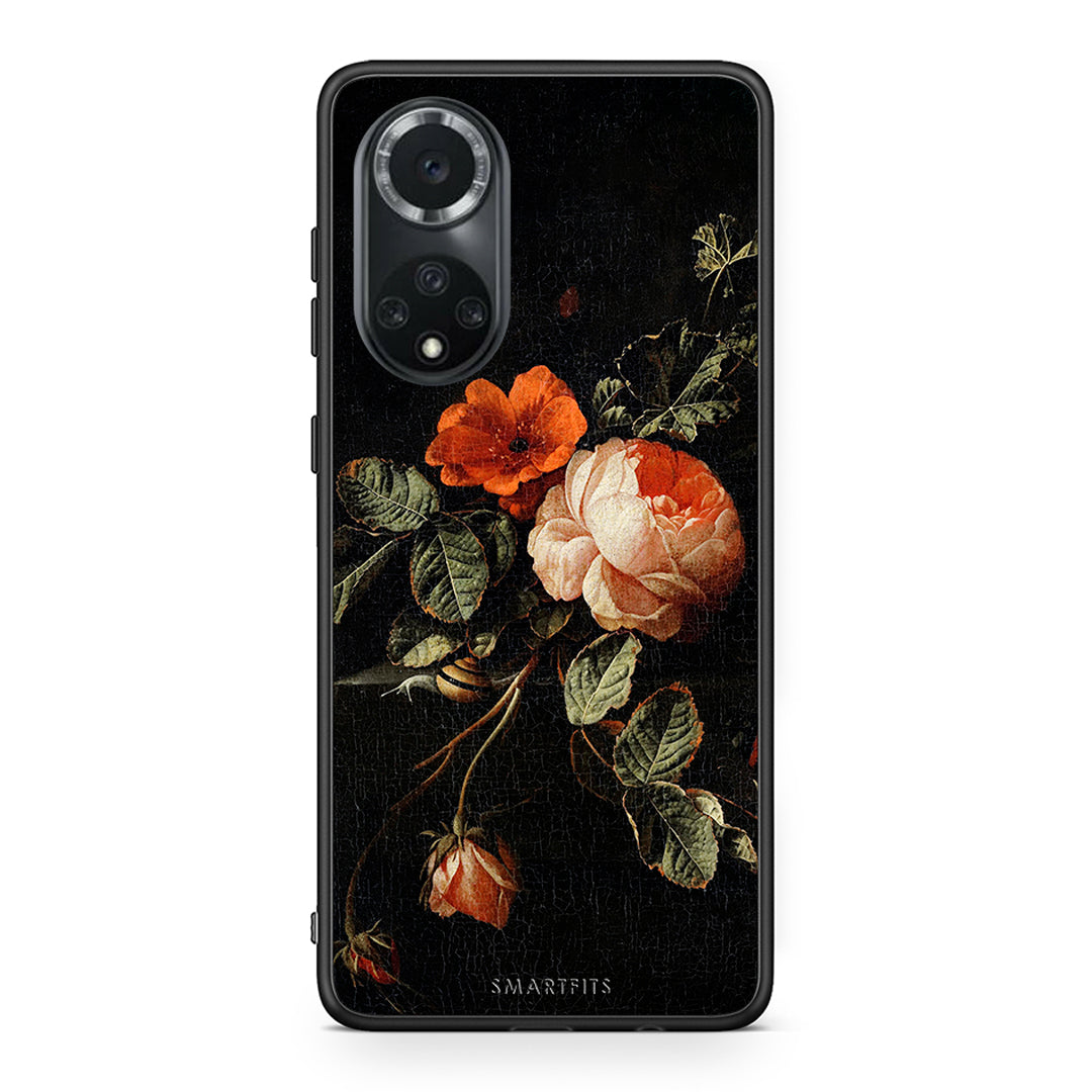 Huawei Nova 9/Honor 50 Vintage Roses θήκη από τη Smartfits με σχέδιο στο πίσω μέρος και μαύρο περίβλημα | Smartphone case with colorful back and black bezels by Smartfits