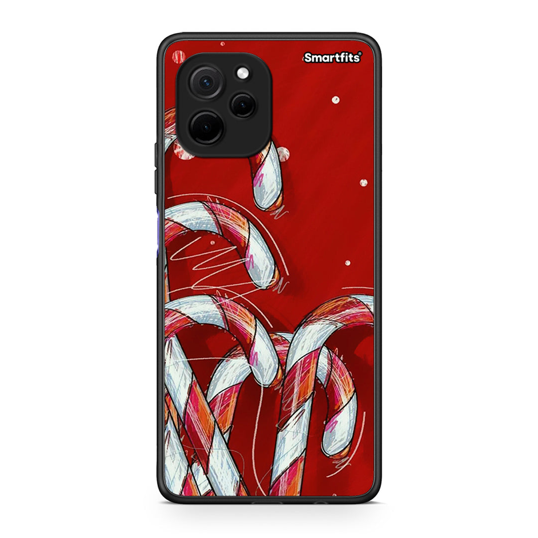 Θήκη Huawei Nova Y61 Candy Cane από τη Smartfits με σχέδιο στο πίσω μέρος και μαύρο περίβλημα | Huawei Nova Y61 Candy Cane Case with Colorful Back and Black Bezels