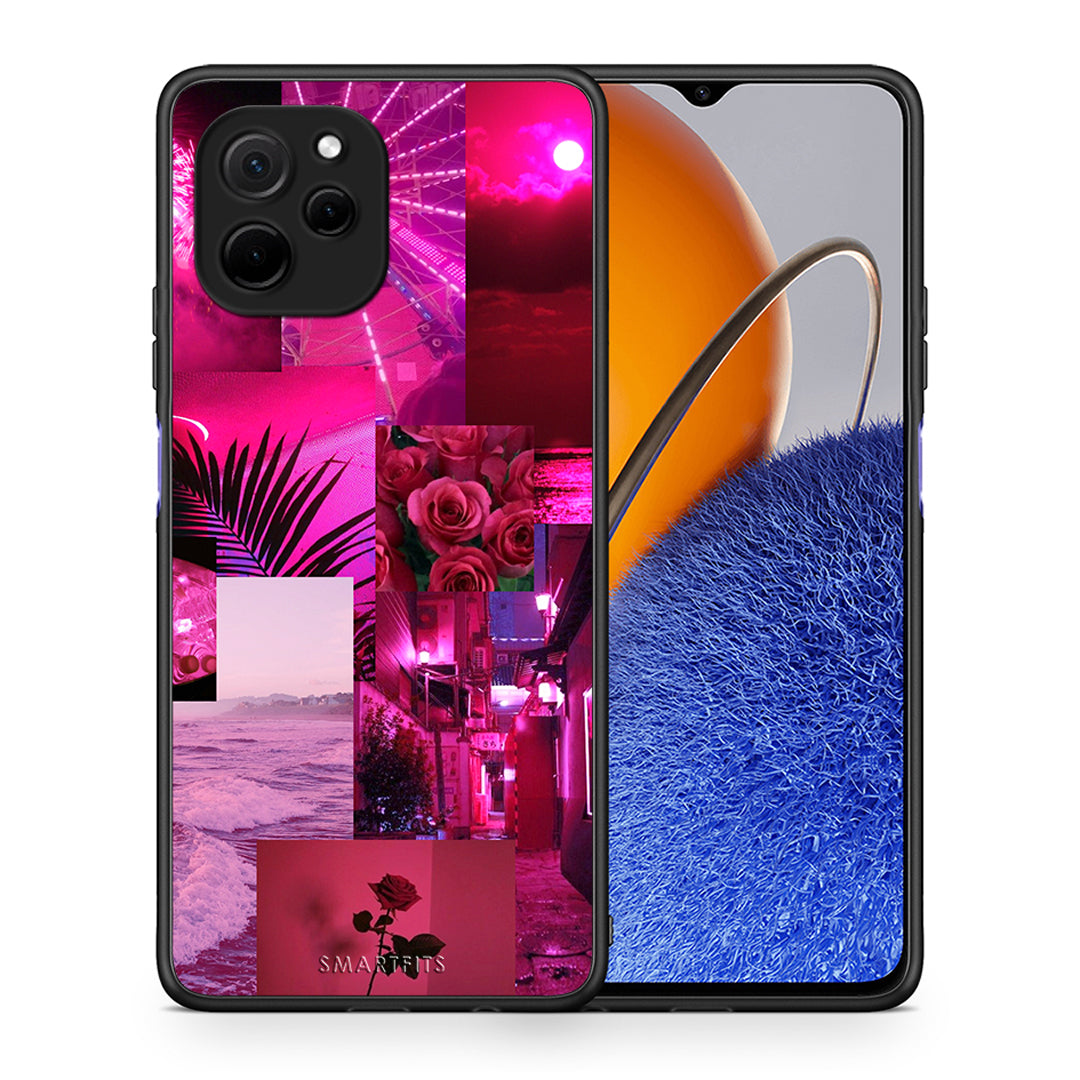 Θήκη Huawei Nova Y61 Collage Red Roses από τη Smartfits με σχέδιο στο πίσω μέρος και μαύρο περίβλημα | Huawei Nova Y61 Collage Red Roses Case with Colorful Back and Black Bezels