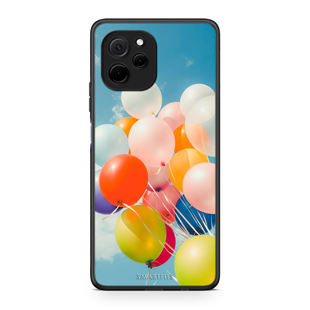 Θήκη Huawei Nova Y61 Colorful Balloons από τη Smartfits με σχέδιο στο πίσω μέρος και μαύρο περίβλημα | Huawei Nova Y61 Colorful Balloons Case with Colorful Back and Black Bezels