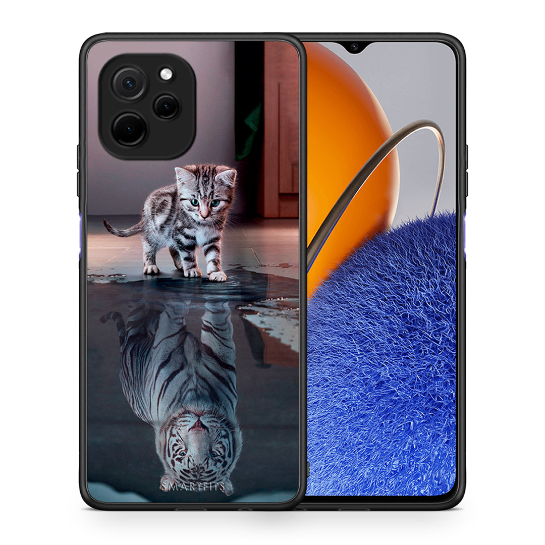 Θήκη Huawei Nova Y61 Cute Tiger από τη Smartfits με σχέδιο στο πίσω μέρος και μαύρο περίβλημα | Huawei Nova Y61 Cute Tiger Case with Colorful Back and Black Bezels