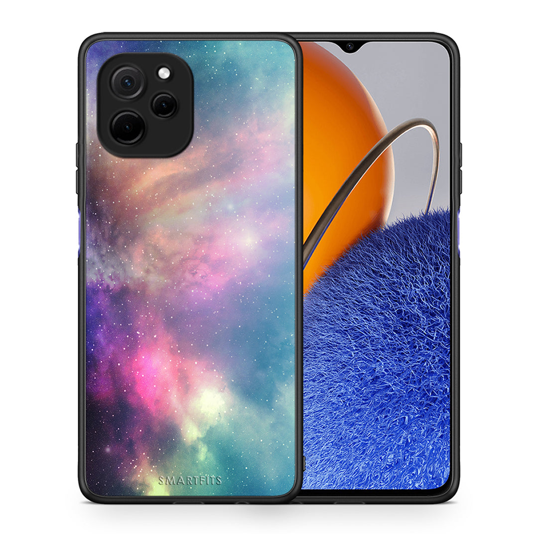 Θήκη Huawei Nova Y61 Galactic Rainbow από τη Smartfits με σχέδιο στο πίσω μέρος και μαύρο περίβλημα | Huawei Nova Y61 Galactic Rainbow Case with Colorful Back and Black Bezels