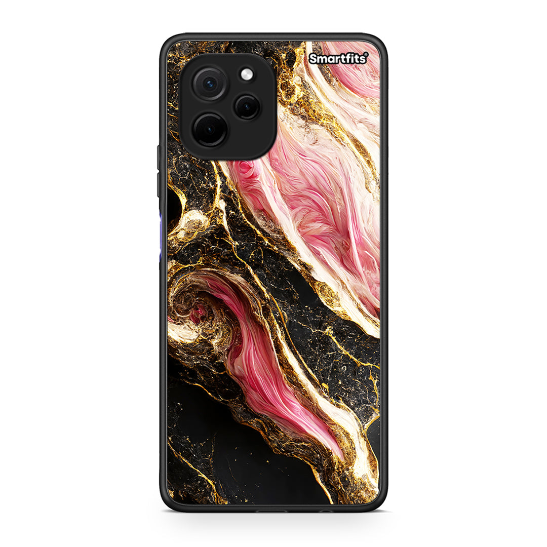 Θήκη Huawei Nova Y61 Glamorous Pink Marble από τη Smartfits με σχέδιο στο πίσω μέρος και μαύρο περίβλημα | Huawei Nova Y61 Glamorous Pink Marble Case with Colorful Back and Black Bezels