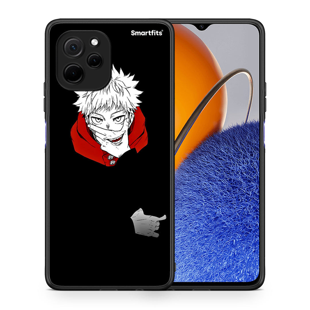 Θήκη Huawei Nova Y61 Itadori Anime από τη Smartfits με σχέδιο στο πίσω μέρος και μαύρο περίβλημα | Huawei Nova Y61 Itadori Anime Case with Colorful Back and Black Bezels