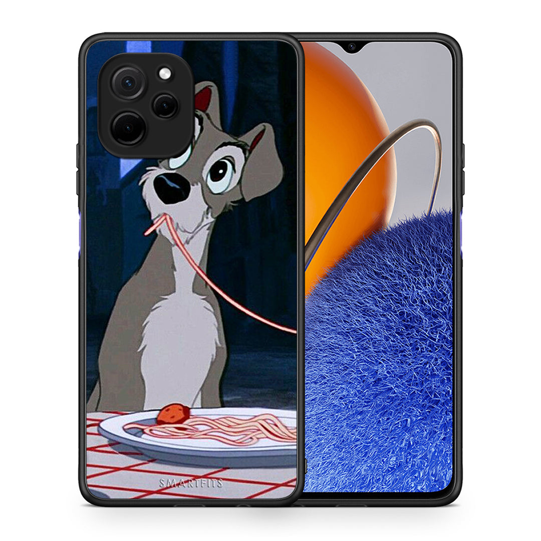 Θήκη Huawei Nova Y61 Lady And Tramp 1 από τη Smartfits με σχέδιο στο πίσω μέρος και μαύρο περίβλημα | Huawei Nova Y61 Lady And Tramp 1 Case with Colorful Back and Black Bezels