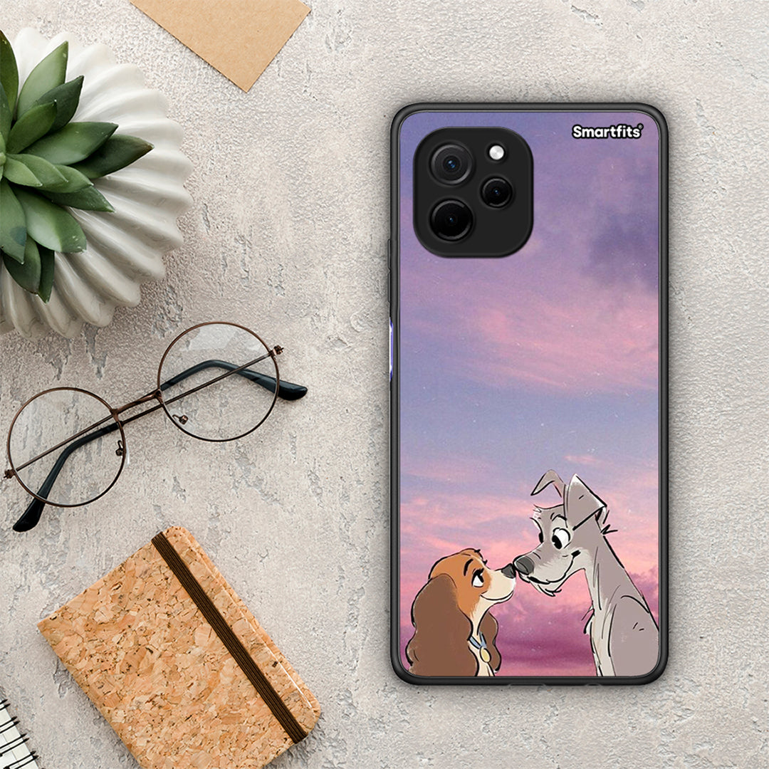 Θήκη Huawei Nova Y61 Lady And Tramp από τη Smartfits με σχέδιο στο πίσω μέρος και μαύρο περίβλημα | Huawei Nova Y61 Lady And Tramp Case with Colorful Back and Black Bezels