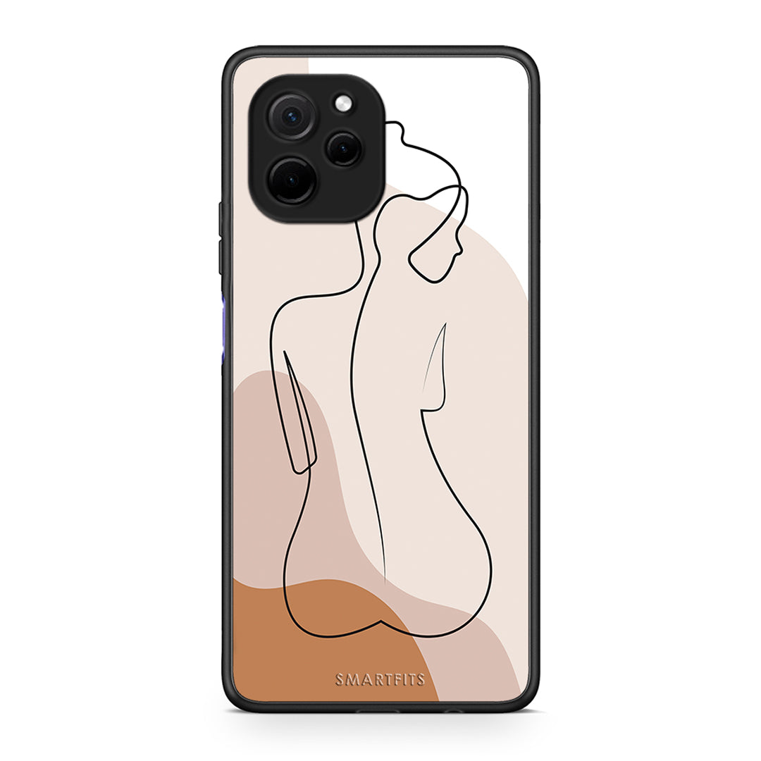 Θήκη Huawei Nova Y61 LineArt Woman από τη Smartfits με σχέδιο στο πίσω μέρος και μαύρο περίβλημα | Huawei Nova Y61 LineArt Woman Case with Colorful Back and Black Bezels