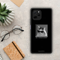 Thumbnail for Θήκη Huawei Nova Y61 Meme Cat από τη Smartfits με σχέδιο στο πίσω μέρος και μαύρο περίβλημα | Huawei Nova Y61 Meme Cat Case with Colorful Back and Black Bezels