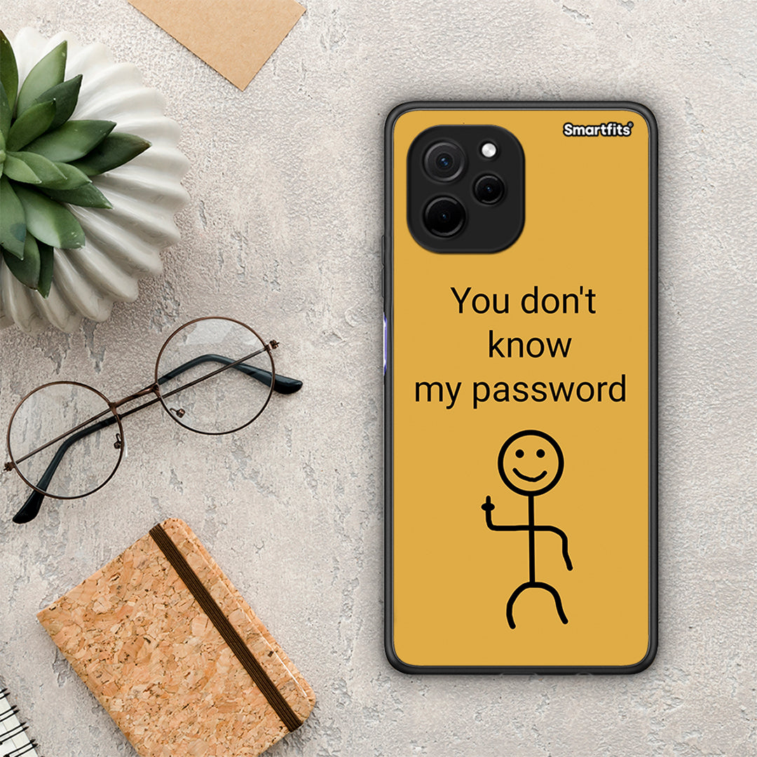 Θήκη Huawei Nova Y61 My Password από τη Smartfits με σχέδιο στο πίσω μέρος και μαύρο περίβλημα | Huawei Nova Y61 My Password Case with Colorful Back and Black Bezels